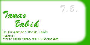 tamas babik business card