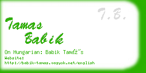 tamas babik business card